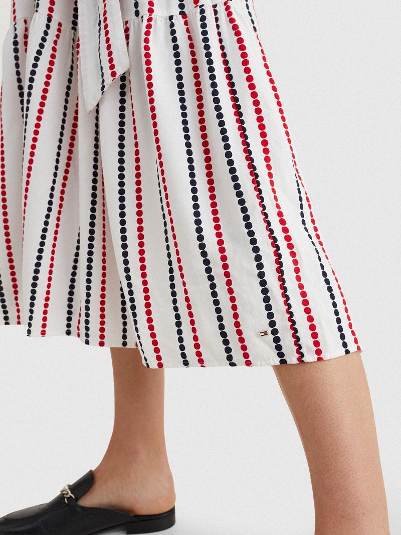 Női Tommy Hilfiger Dot Midi Shirtdress Dresses Stripes | HU 58UZG